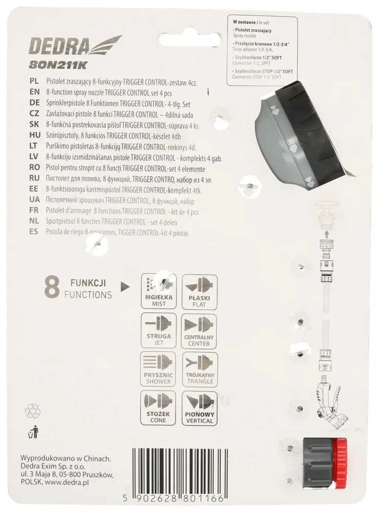 Dedra Purkimo pistoletas 8funkciju TRIGGER CONTROLrinkinys 4d