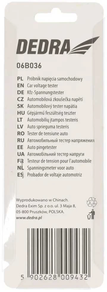Dedra Próbnik Automobilio įtampos matuoklis 6-24v, 140mm