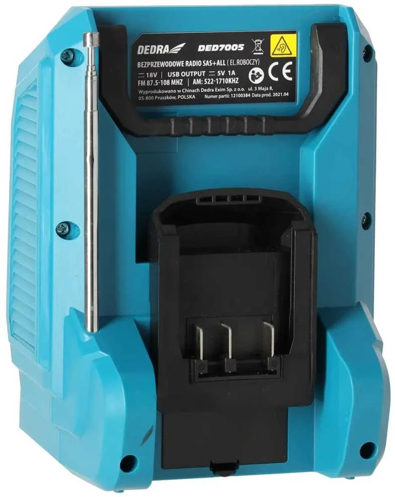 Dedra Akumuliatatorinis radijas bluetooth USB lizdas 18V