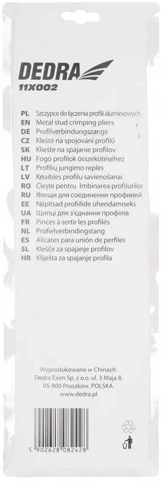 Dedra Szczypce Replės aliuminio profilių sujungimui 345 mm