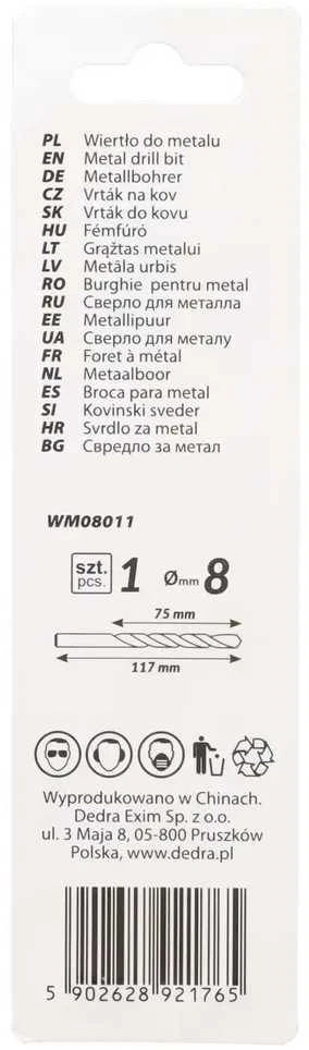 Grąžtas Dedra Grtas metalui 1 vnt HSS DIN338 80x117mm