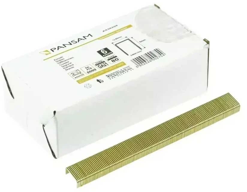 Segtukai metaliniai 6mm 1280mm TYPE80 tinka A533151 5000vnt PANSAM