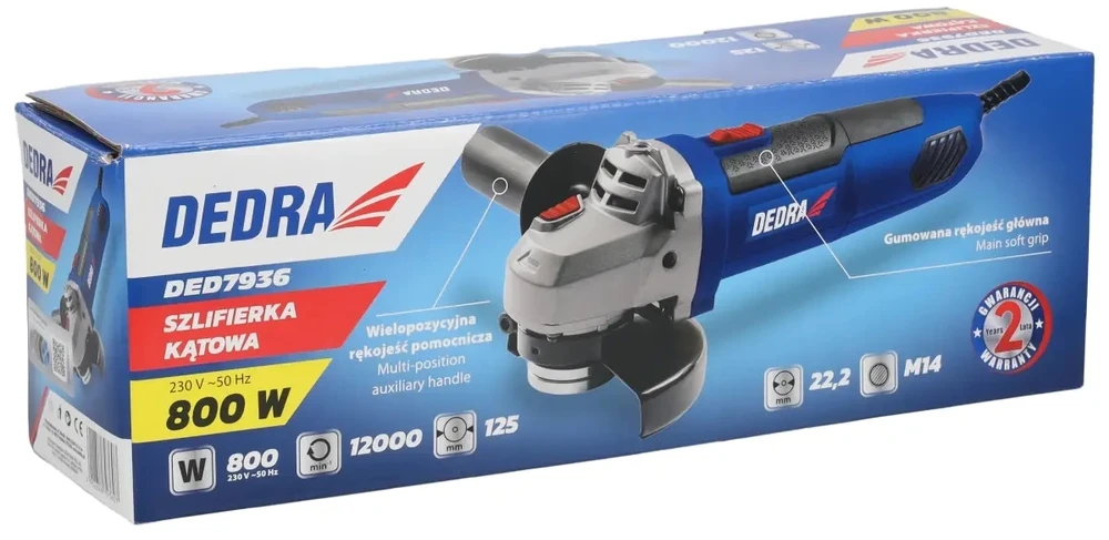 Dedra Kampinis šlifuoklis 125mm 800w