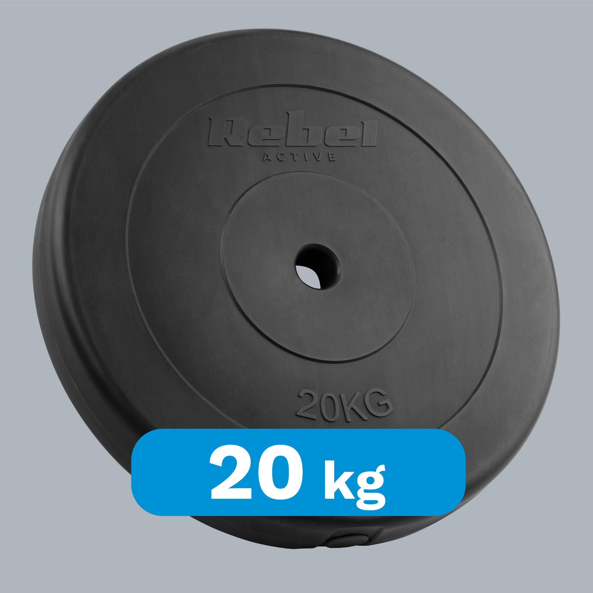 Bituminė apkrova 20kg, skylė 31mm, klasikinis diskas, REBEL ACTIVE aprašymas - Prekės nuotrauka