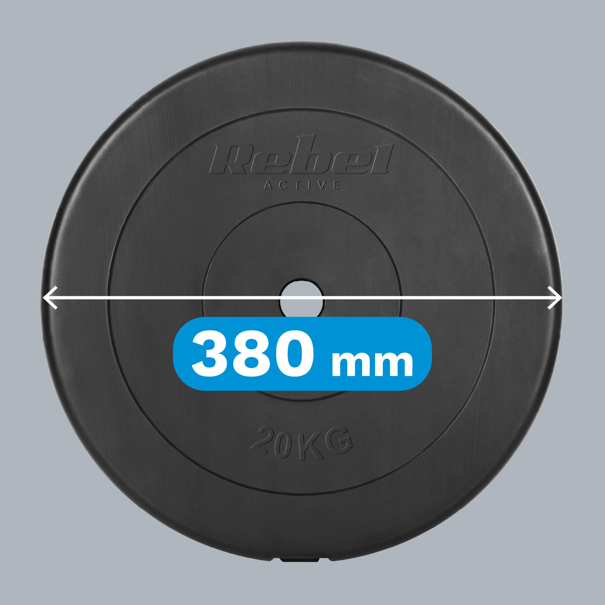 Bituminė apkrova 20kg, skylė 31mm, klasikinis diskas, REBEL ACTIVE aprašymas - Prekės nuotrauka