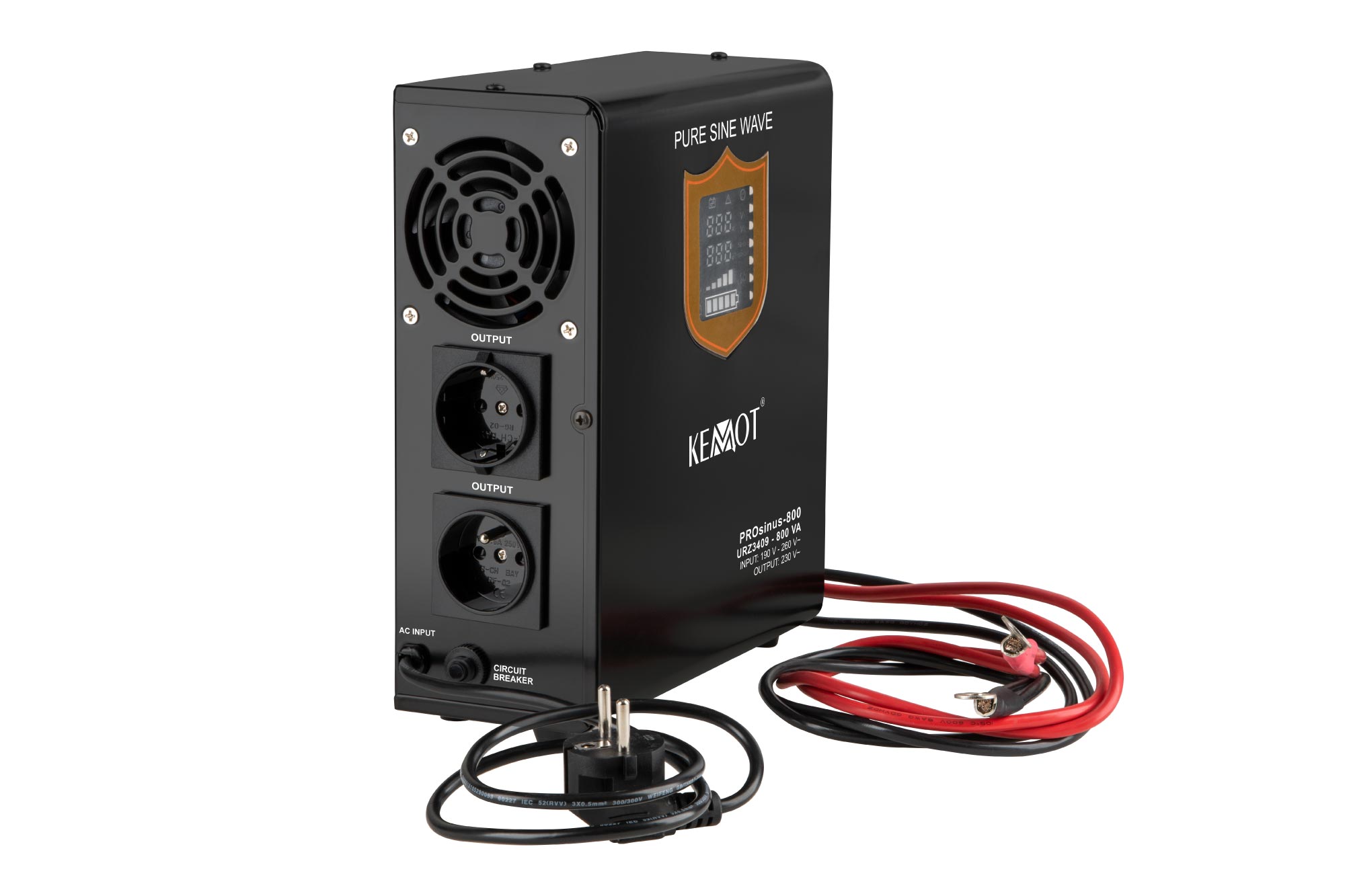 KEMOT PROsinus-800 sieninis nepertraukiamo maitinimo šaltinis grynos sinusinės bangos keitiklis su įkrovimo funkcija 12V 230V 800VA/500W aprašymas - Prekės nuotrauka KEMOT PROsinus-800 sieninis nepertraukiamo maitinimo šaltinis grynos sinusinės bangos keitiklis su įkrovimo funkcija 12V 230V 800VA/500W aprašymas - Prekės nuotrauka