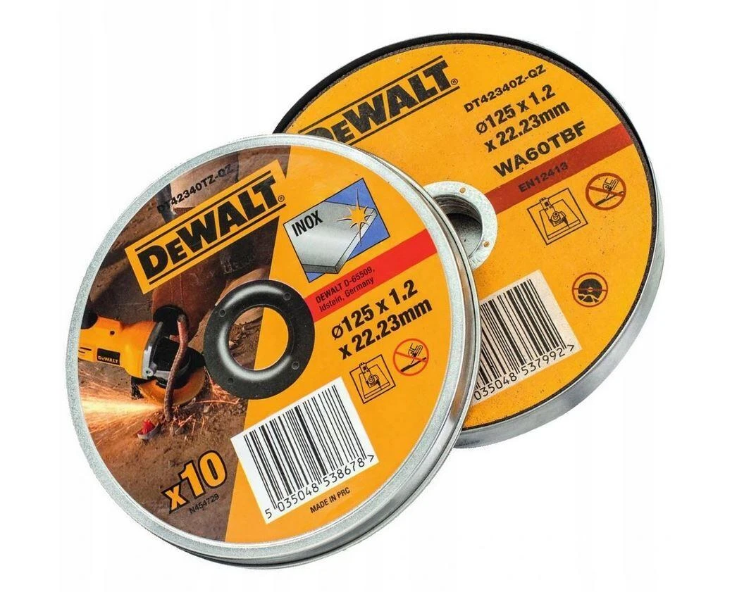DEWALT TARCZA DO CIĘCIA METALU 125 x 1,2 x 22,2mm 10sztuk INOX