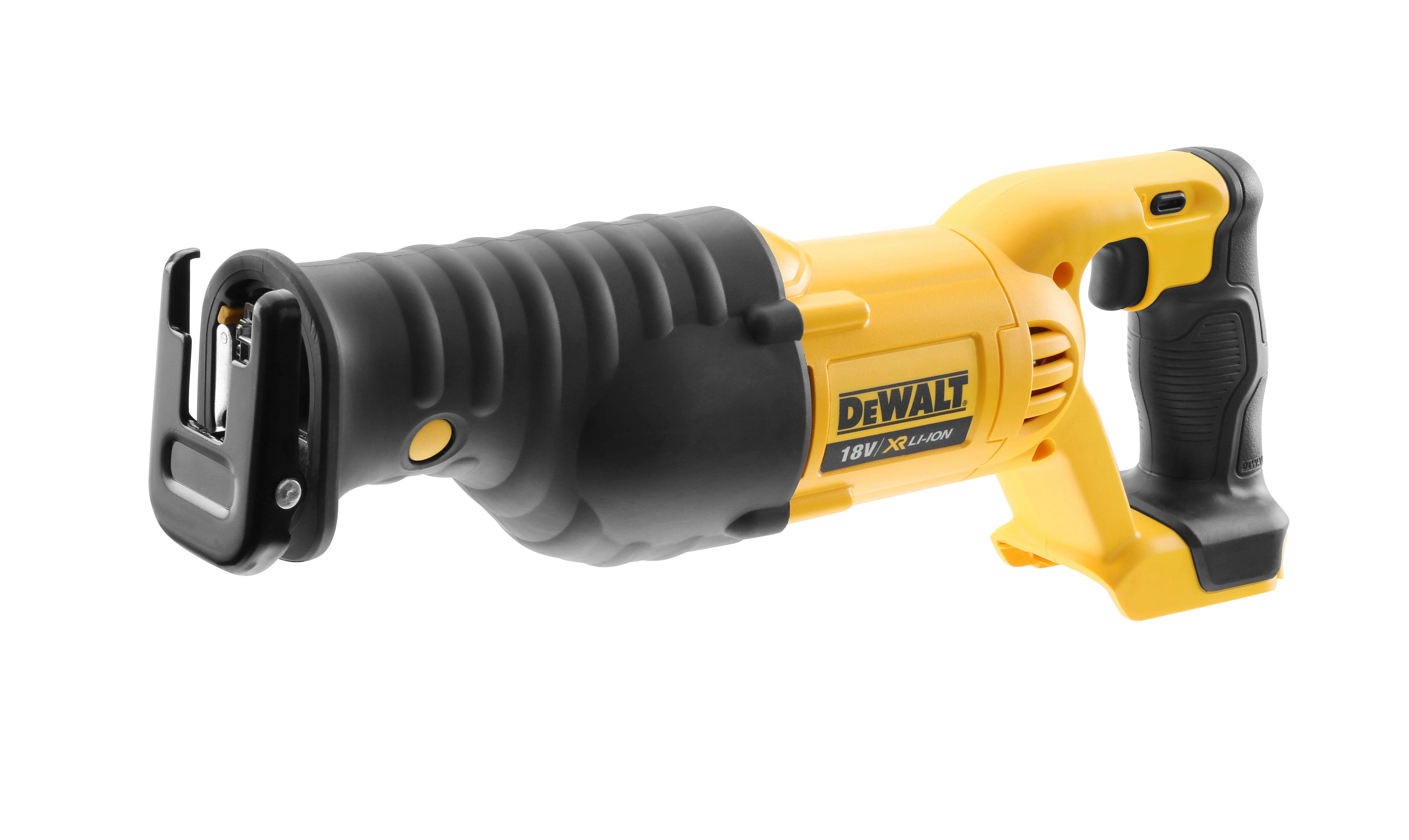 DeWalt akumuliatorinis tiesinis pjūklas DCS380N-XJ be akumuliatoriaus ir kroviklio