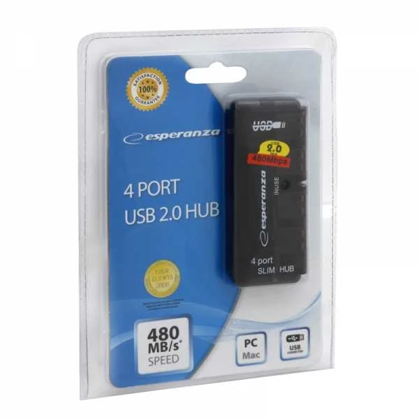 USB 2.0 šakotuvas, 4 prievadai Esperanza EA-112