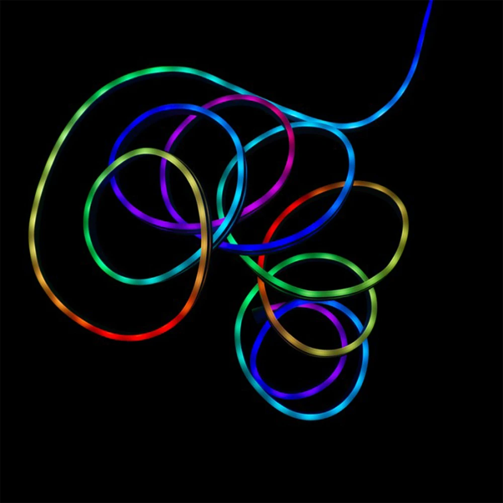 Eco Light Lanksti LED neoninė juosta RGB DC5V USB 5 m