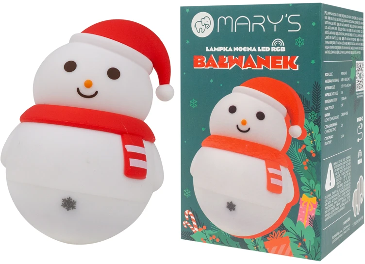 Eco Light Mary’s lampka nocna led bałwan
