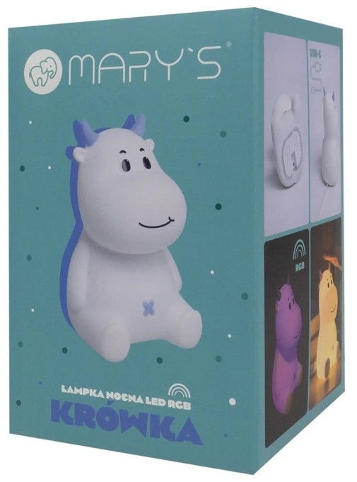 Eco Light Mary’s lampka nocna led krówka mėlyna