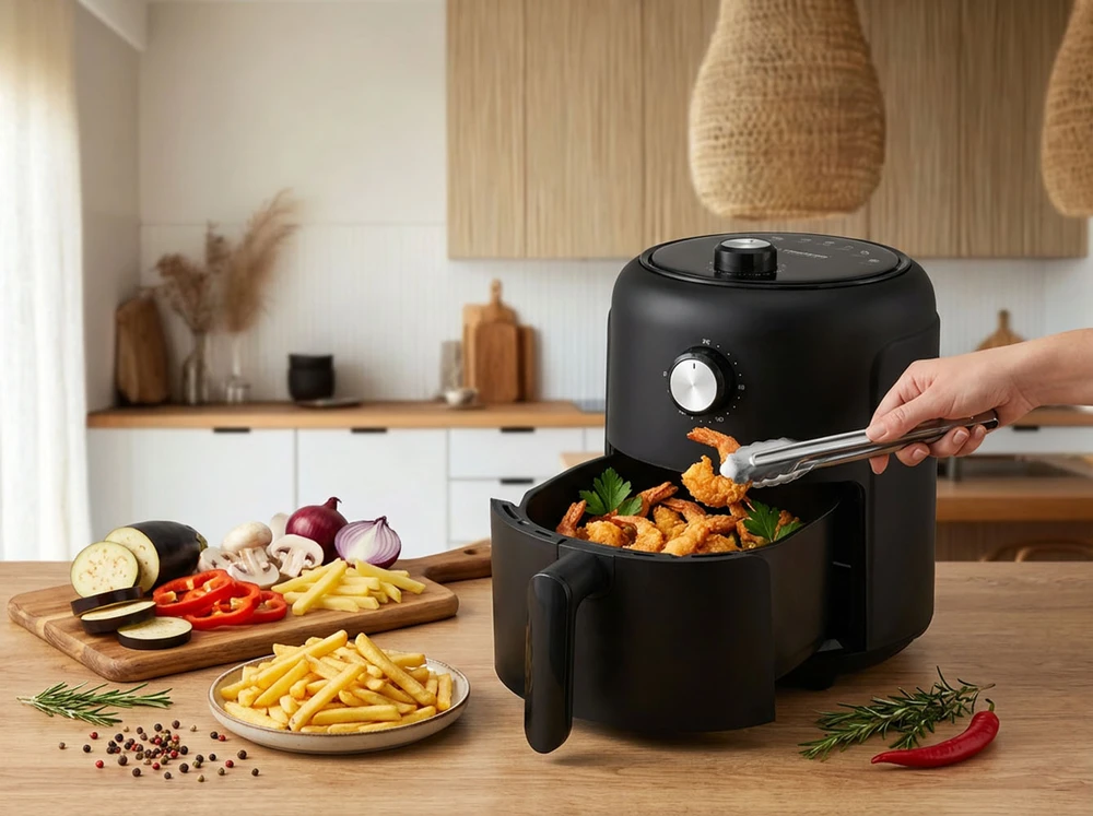 Esperanza EKA001 Riebalų neturinti gruzdintuvė 2,6L 1000W Juodas
