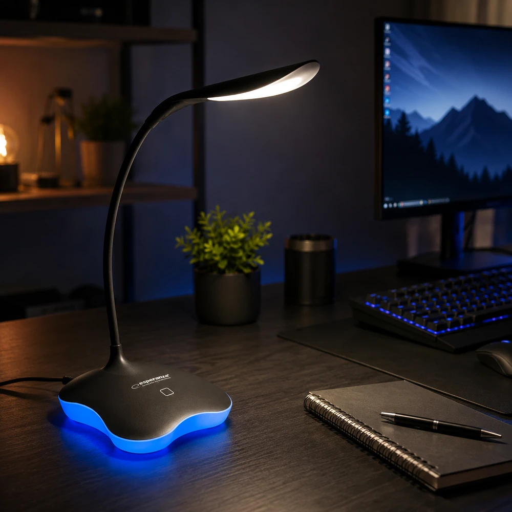 Stalinė Lempa - Esperanza ELD105K 3W LED Jutiklinis Valdymas Juoda