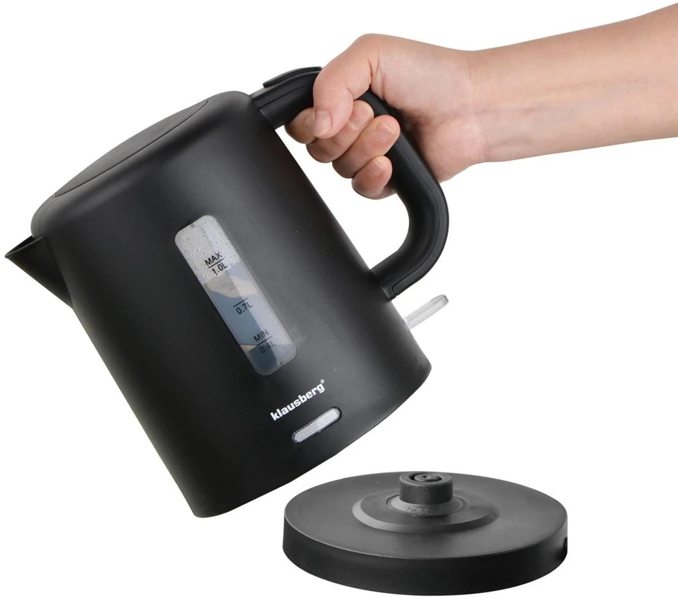 Elektrinis virdulys, turistinis, juoda, 1,0l, klausberg, kb-9046
