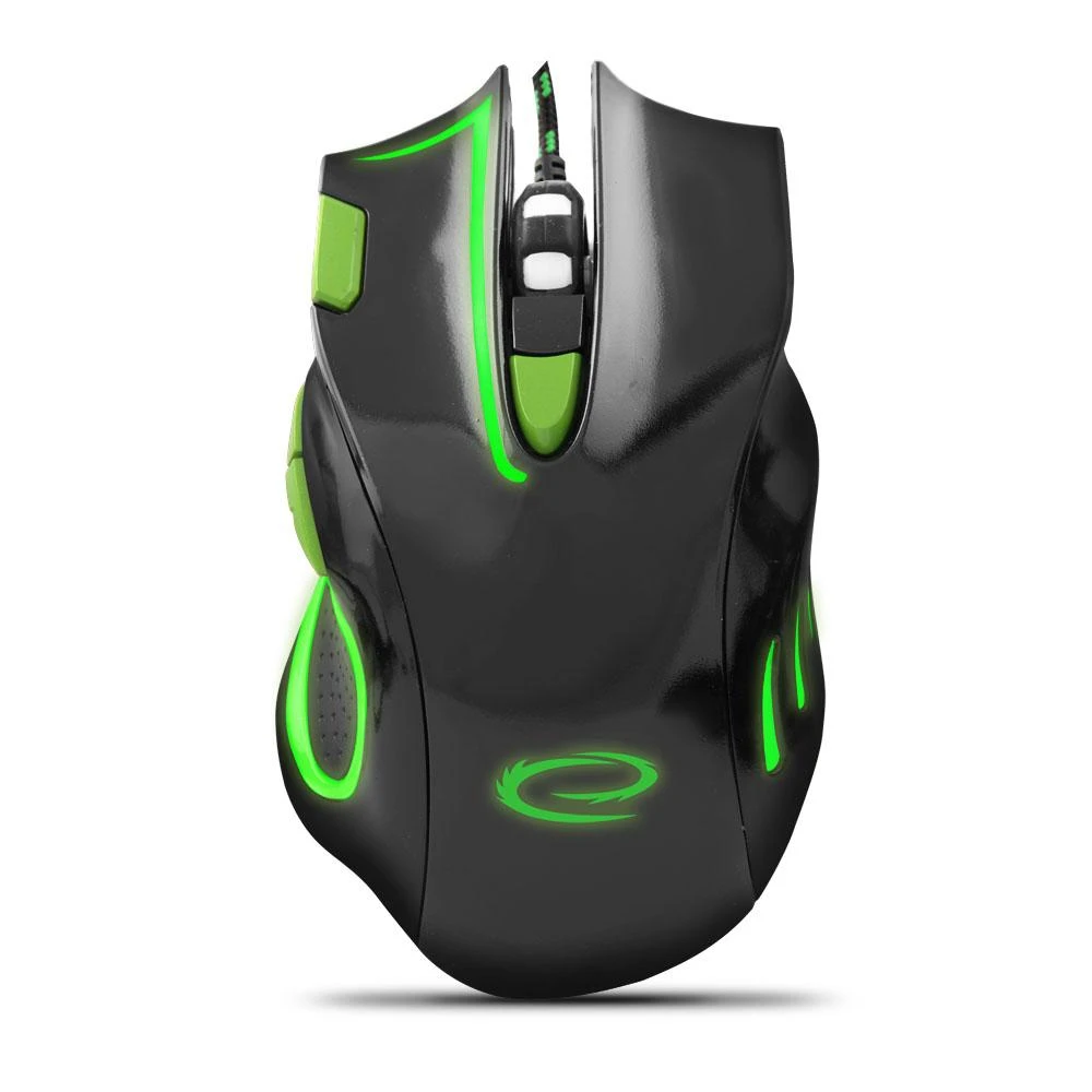 ESPERANZA EGM401KG - 5901299925423 ESPERANZA EGM401KG MX401 HAWK - su laidu 7D GAMING Optinė pelė USB - Juodas-Žalias