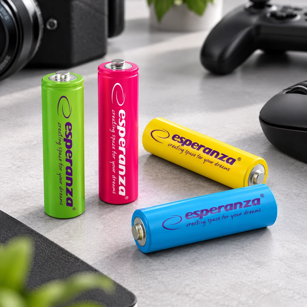 Esperanza EZA108 R6 AA Ni-MH 2000mAh baterijos, spalvotos - 4 vnt