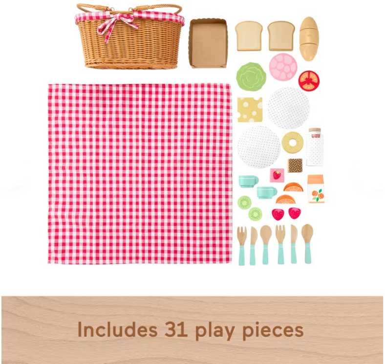 Fisher-Price pikniko krepšelio medinis žaislų rinkinys HXT81