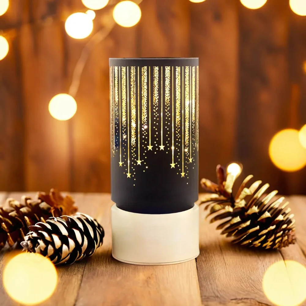 Kalėdinis stiklas Lantern FCL-20 juodai auksinis L Forever Light