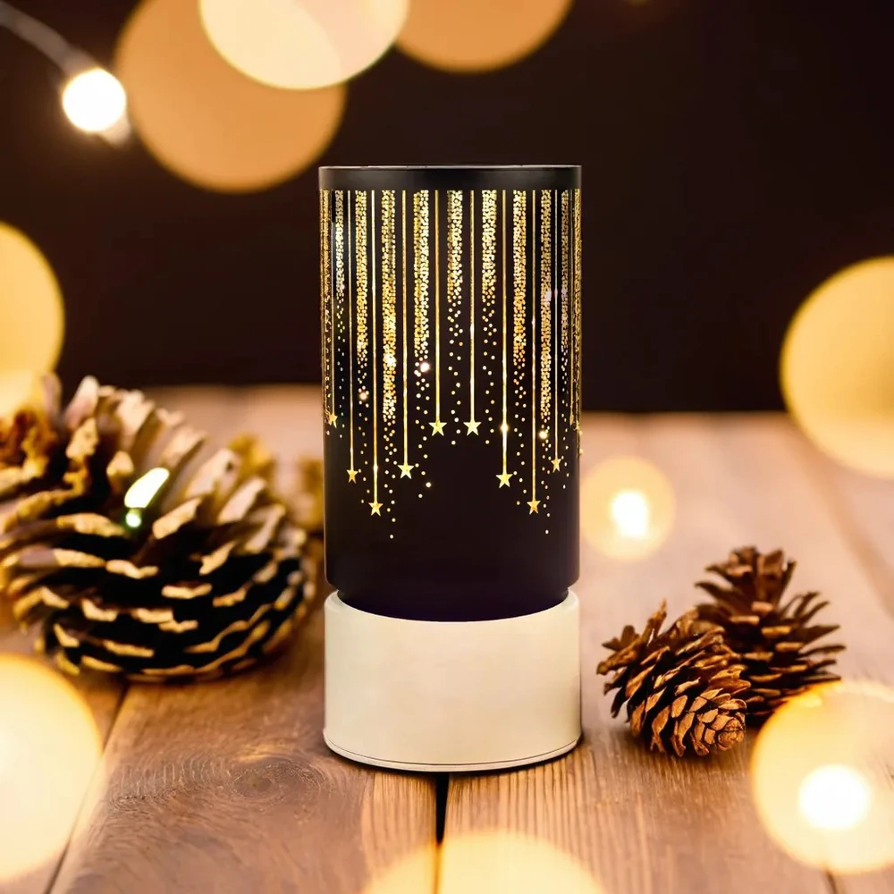 Kalėdinis stiklas Lantern FCL-20 juodai auksinis L Forever Light