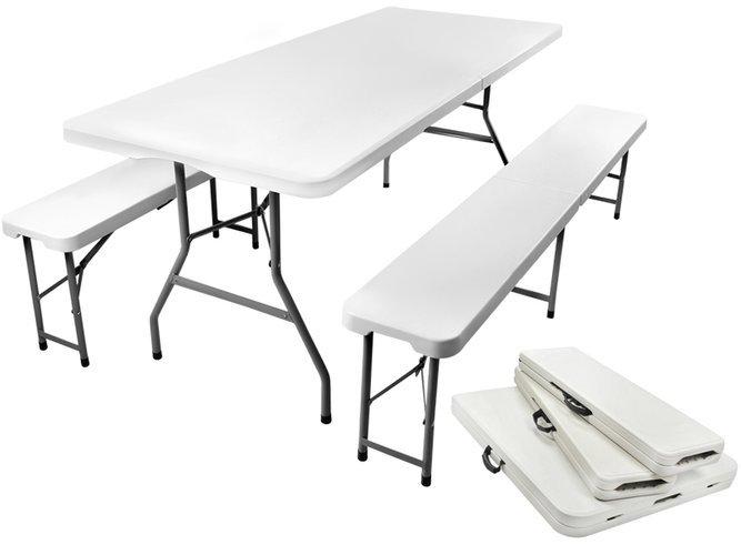 Gardlov Sulankstomas sodo stalas 180cm + 2 suolai