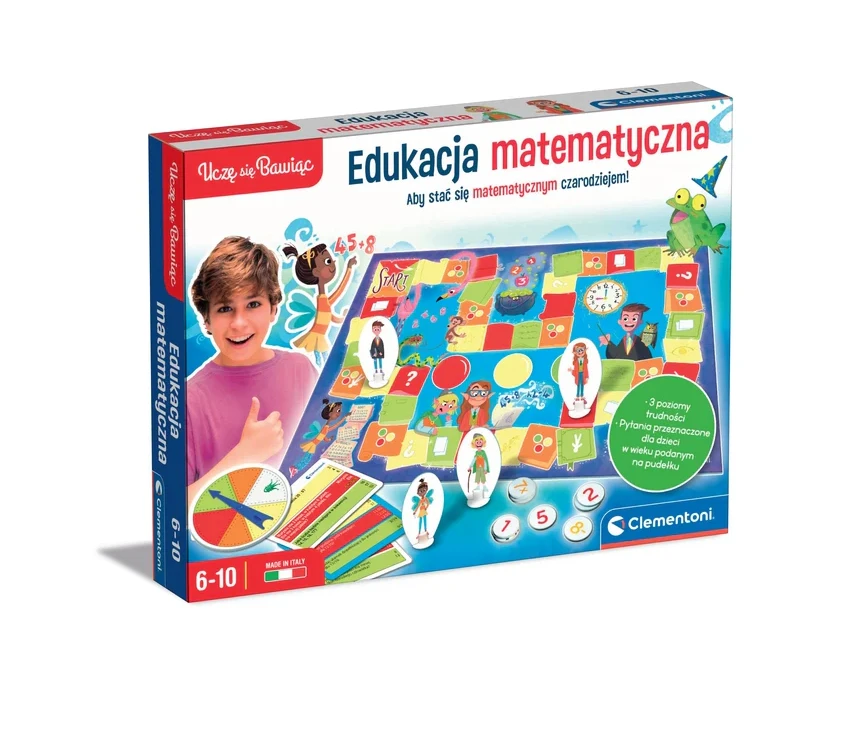Gra Matematikos stalo žaidimas, kurio išmokstu žaisdamas lenkų kalbą, Clementoni 50778