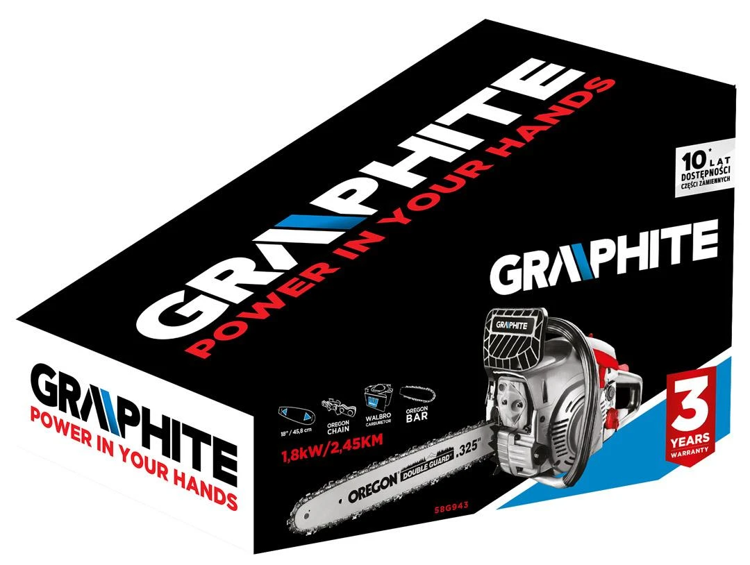 Benzininis Graphite Grafitinis 58G943 Grandininis pjūklas 2,4 KM 45cc 45,5cm
