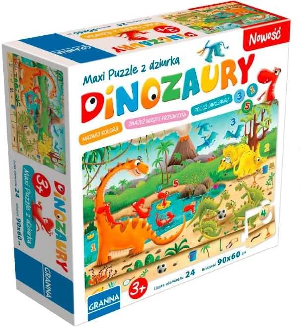 Granna Dėlionė Dinozaurai vaikams, 24 dalys, 3+, spalvota