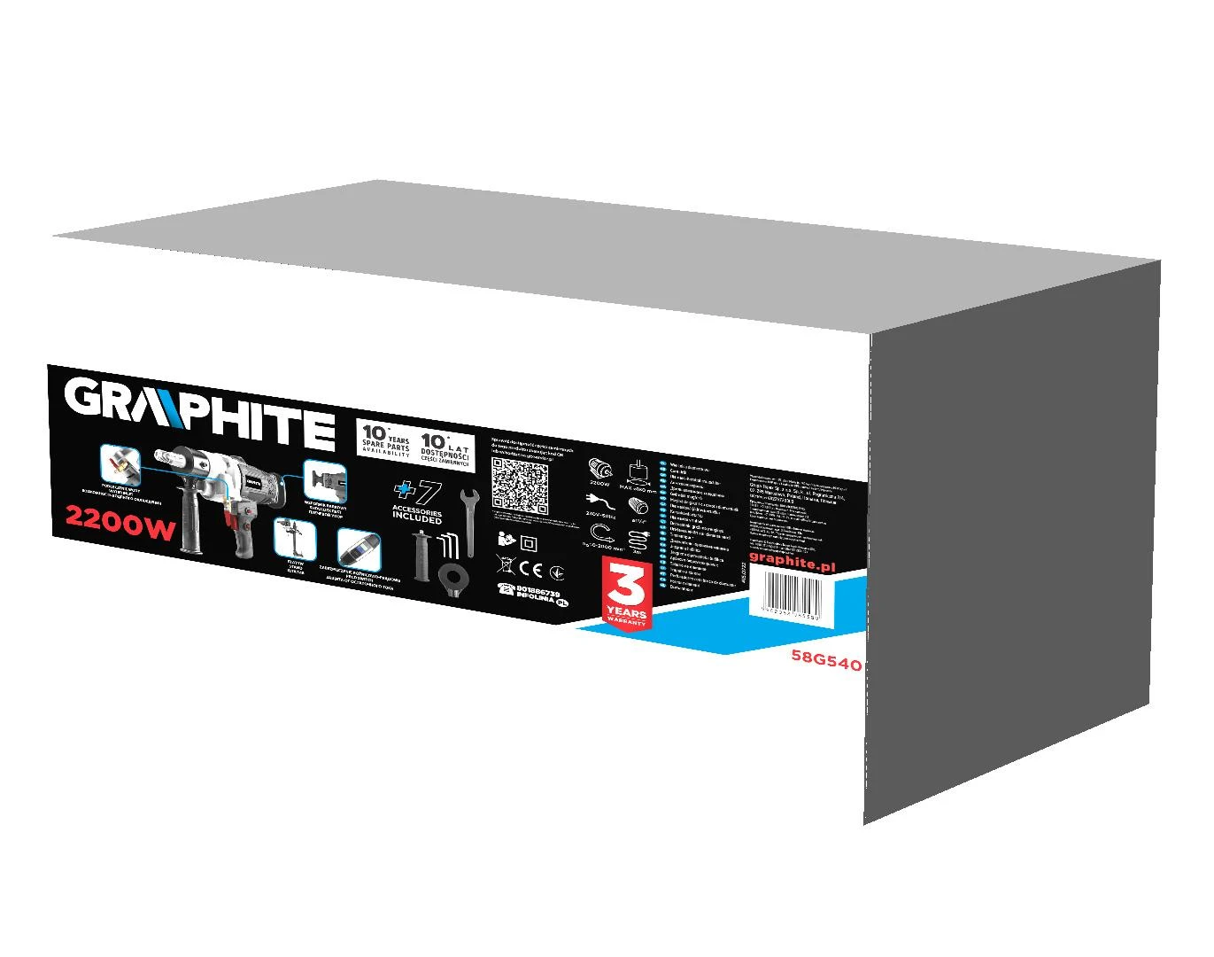 Graphite Gręžimo įrenginys 2200 W deimantinis gręžtuvas