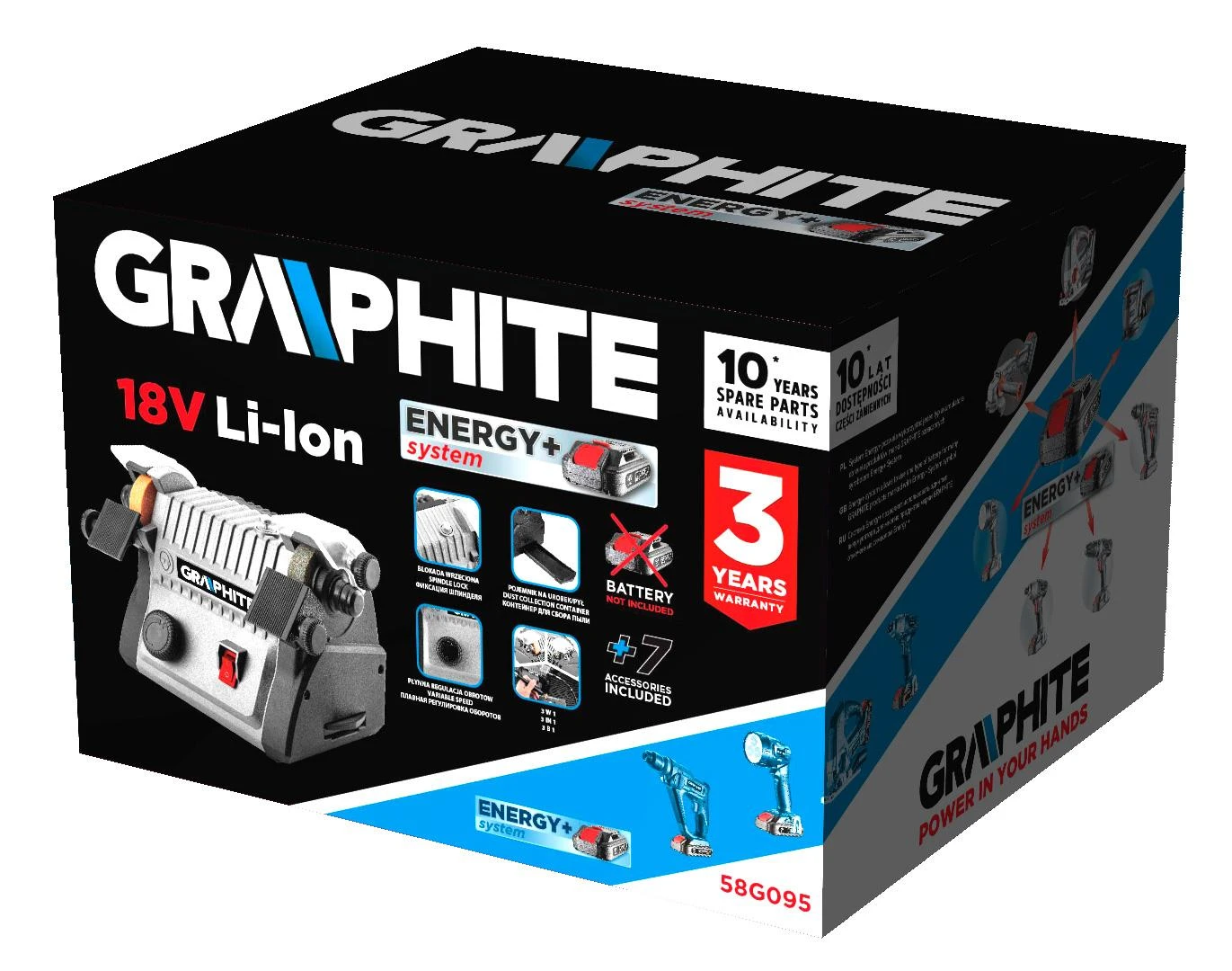 Rotacinis įrankis Graphite 58G095; 18 V (be akumuliatoriaus ir pakrovėjo)