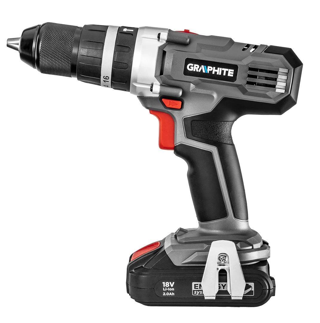 Smūginis Akumuliatorinis gręžtuvas - suktuvas GRAPHITE 58G010, 18V, be akumuliatoriaus ir kroviklio