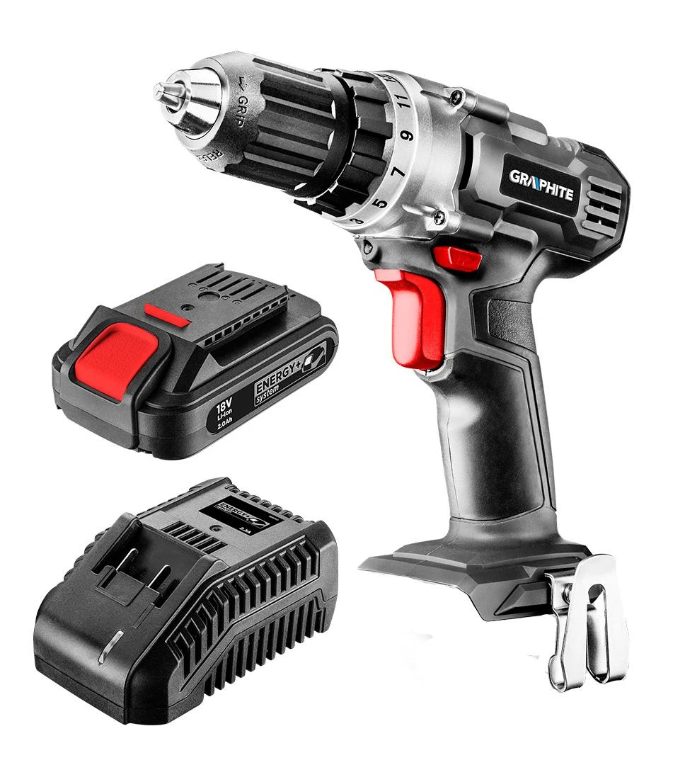 Suktuvas-gręžtuvas Graphite 58G000-SET1; 18 V; 1x2,0 Ah akum.