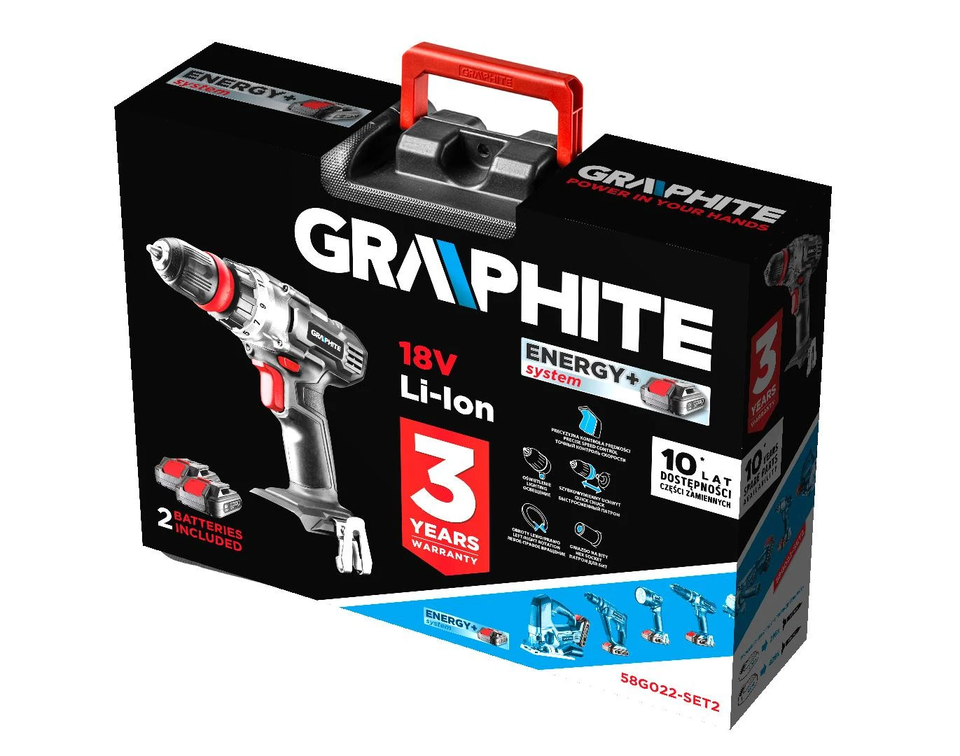 Graphite 18V suktuvo-gręžtuvo transportavimo dėžė