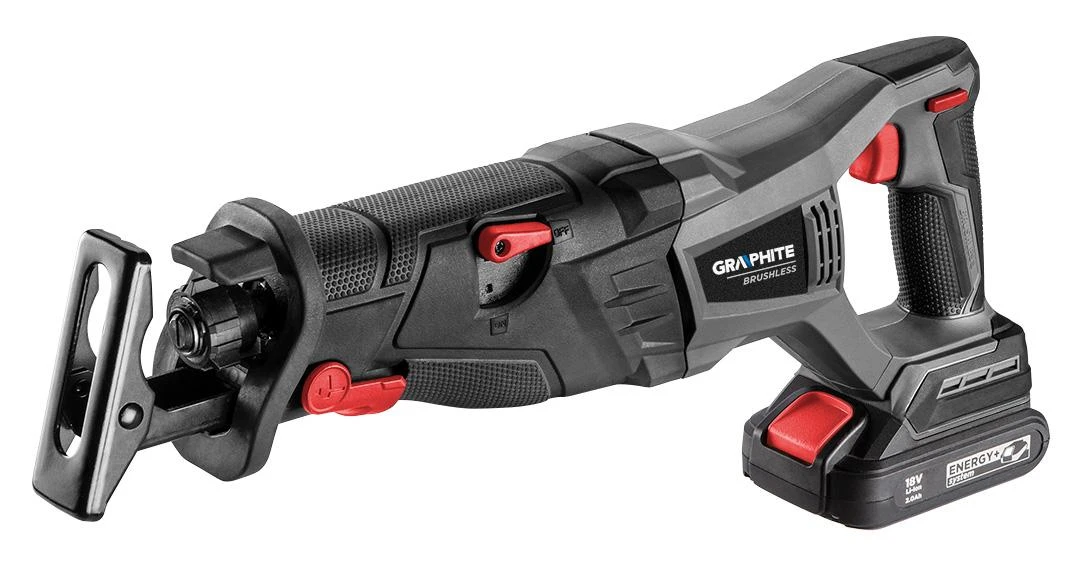 Akumuliatorinis tiesinis pjūklas Graphite 58G096; 18 V (be akumuliatoriaus ir pakrovėjo)
