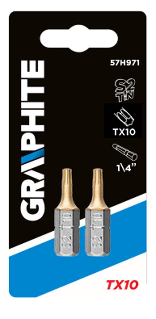 Graphite Koncówki Atsuktuvo antgaliai TX10 x 25 mm, 2 vnt.