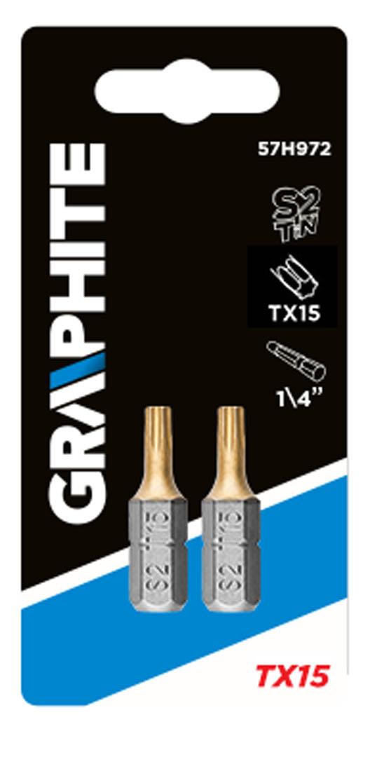 Graphite TX15 x 25 mm atsuktuvo antgaliai, 2 vnt.