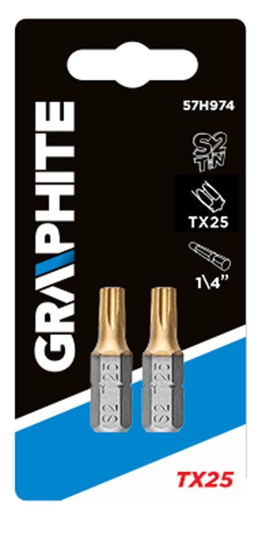Graphite TX25 x 25 mm atsuktuvo antgaliai, 2 vnt.
