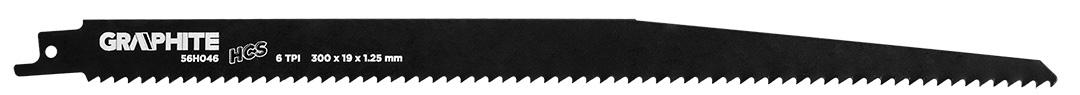 Graphite Brzeszczot do piły szablastej, HCS, 300 x 19 x 1.25 mm, 6 TPI, kpl. 2 vnt.
