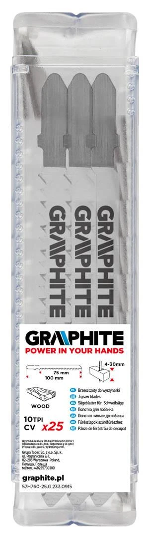 Siaurapjūkliai GRAPHITE 75x100 10TPI (25 vnt. rinkinys)