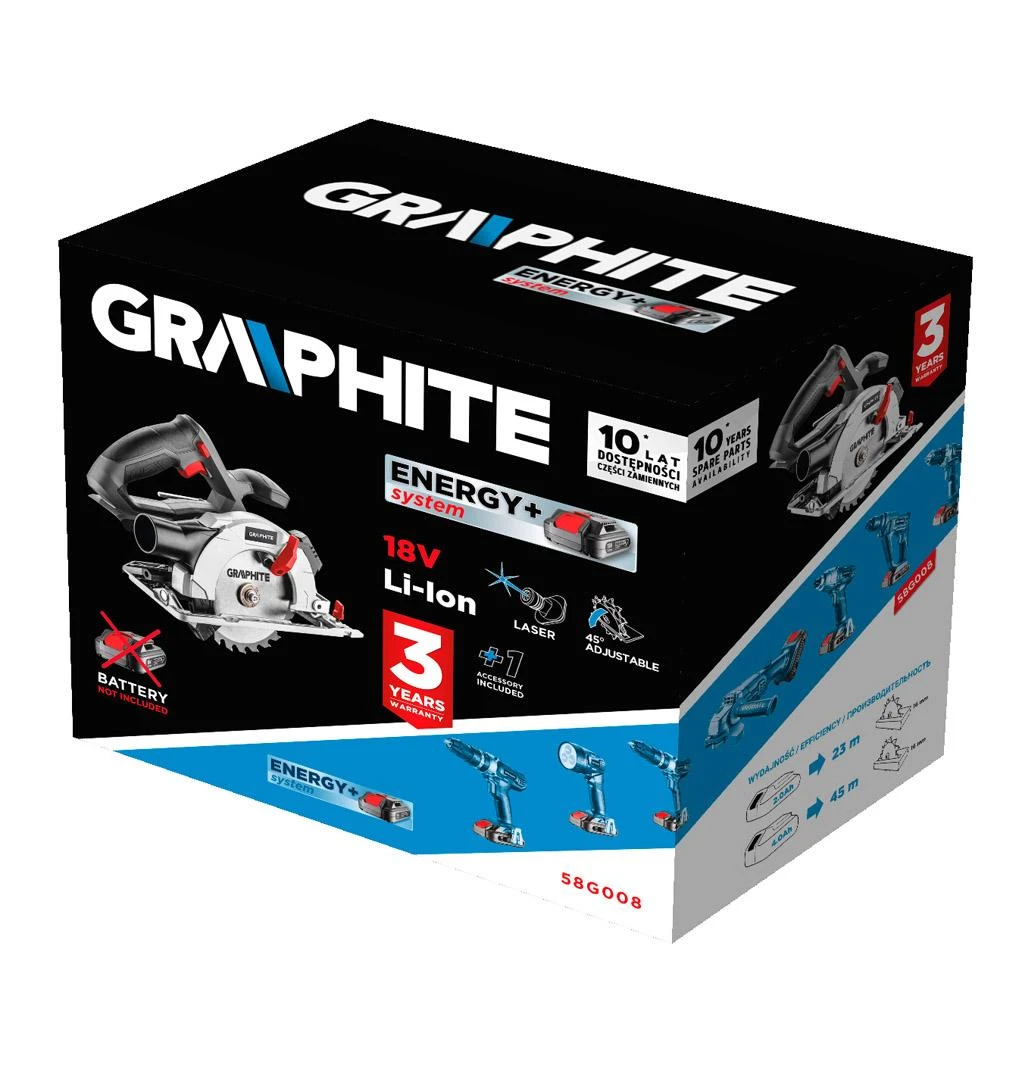 GRAPHITE diskinis pjūklas Energy+ 18V (58G008)