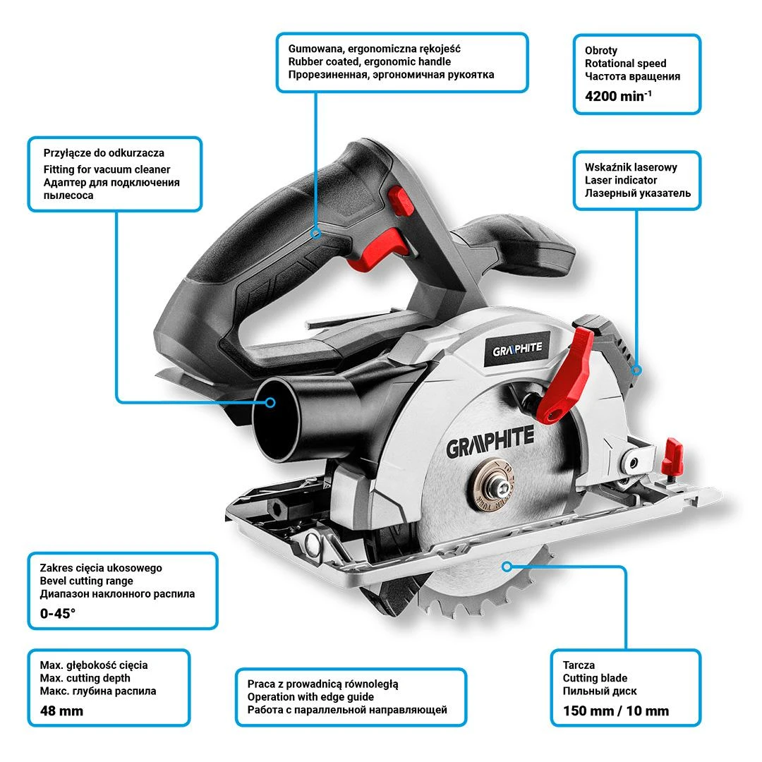 GRAPHITE diskinis pjūklas Energy+ 18V (58G008)