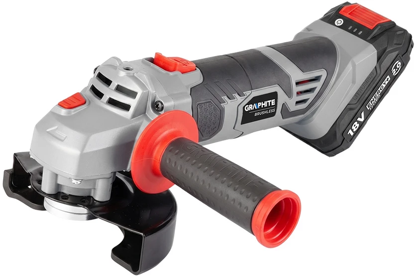 Graphite Kampinis šlifuoklis akumuliatorinė Energy+ 18V, 125mm + akumulator 2Ah + kroviklis