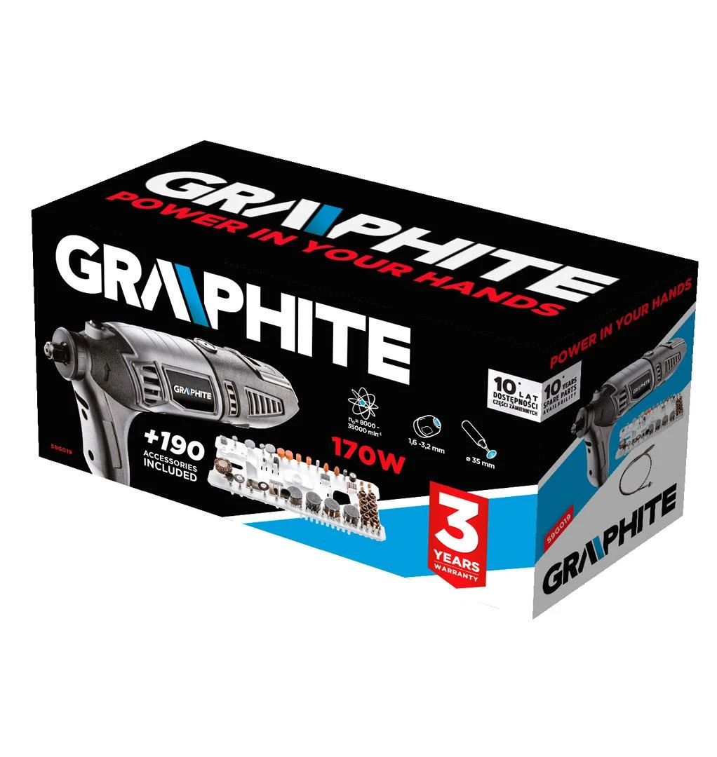 Graphite Miniszlifierka Mini malūnėlis 170 W, greitis 8000–35000 min.?