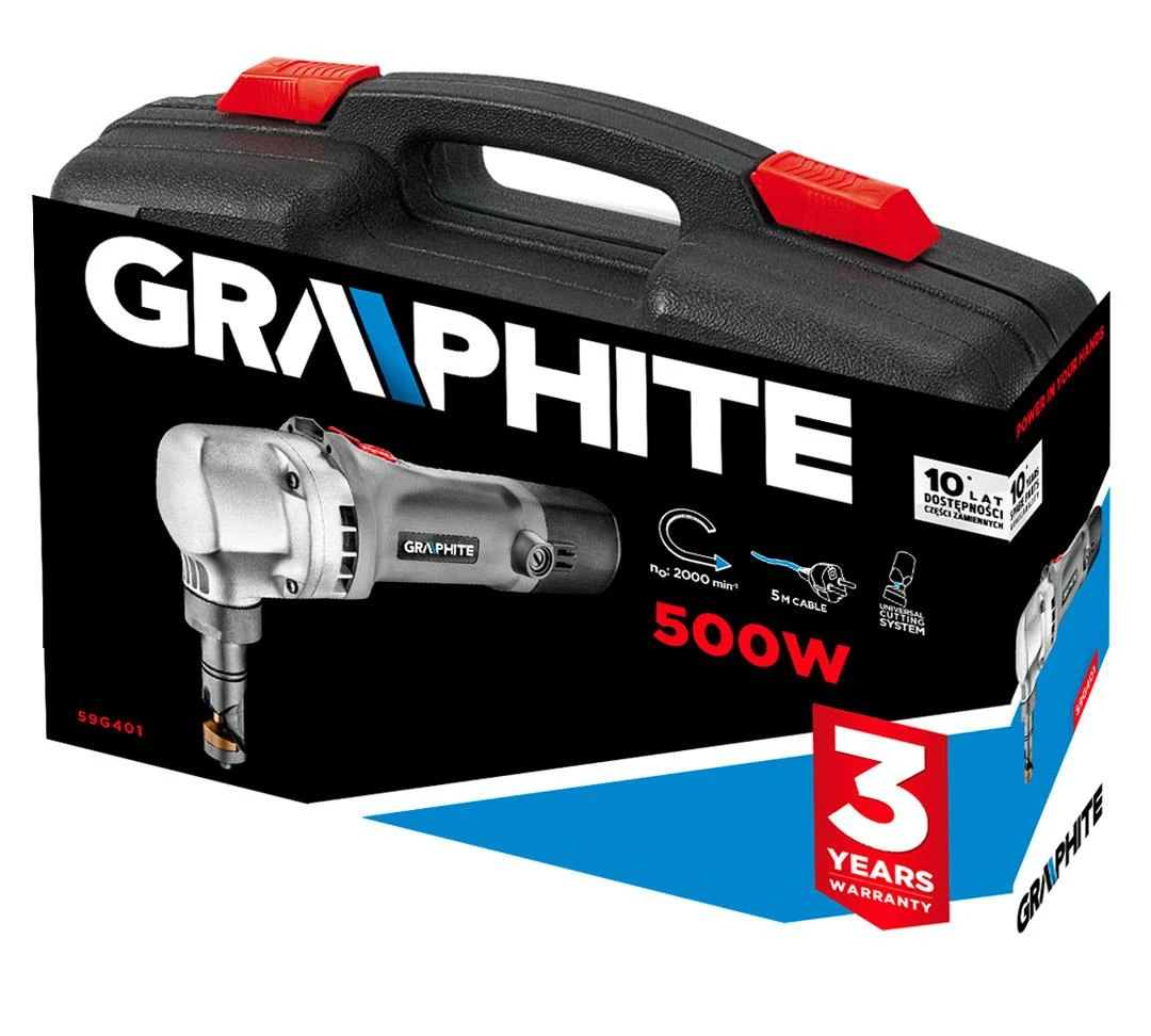 Graphite Nożyce 500 W skardos žirklės, lagaminas