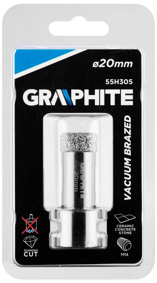 Grąžtas Graphite 20 mm x M14 deimantinis skylių pjūklas