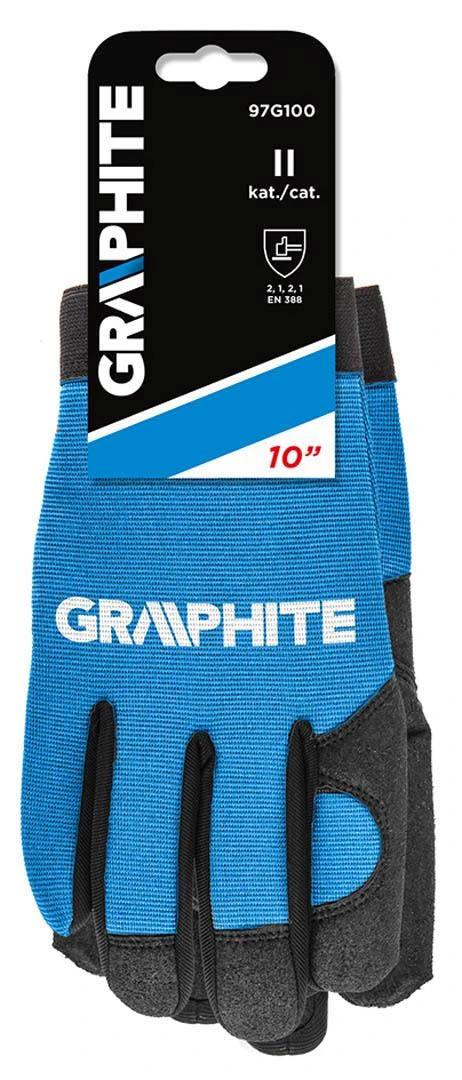 Graphite Rękawice 10 colių darbo pirštinės, sintetinė oda + elastingas audinys
