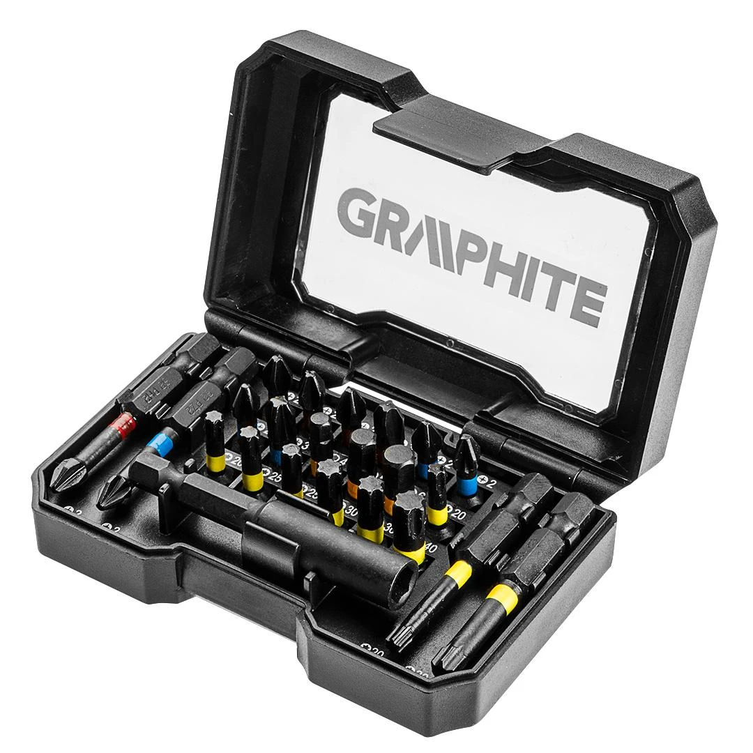 Graphite Galvučių komplektas smūginiams atsuktuvams, 23 dalys