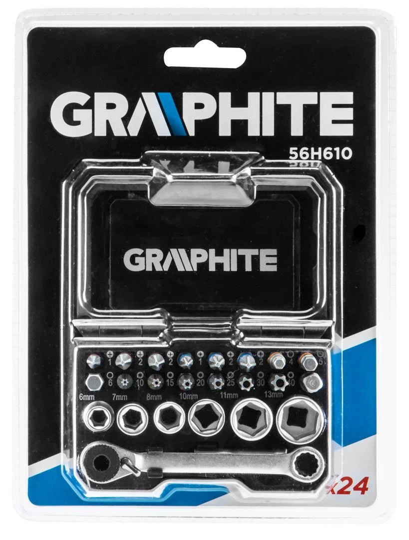 Graphite Galvučių kompl. 24 dalių, su kutais