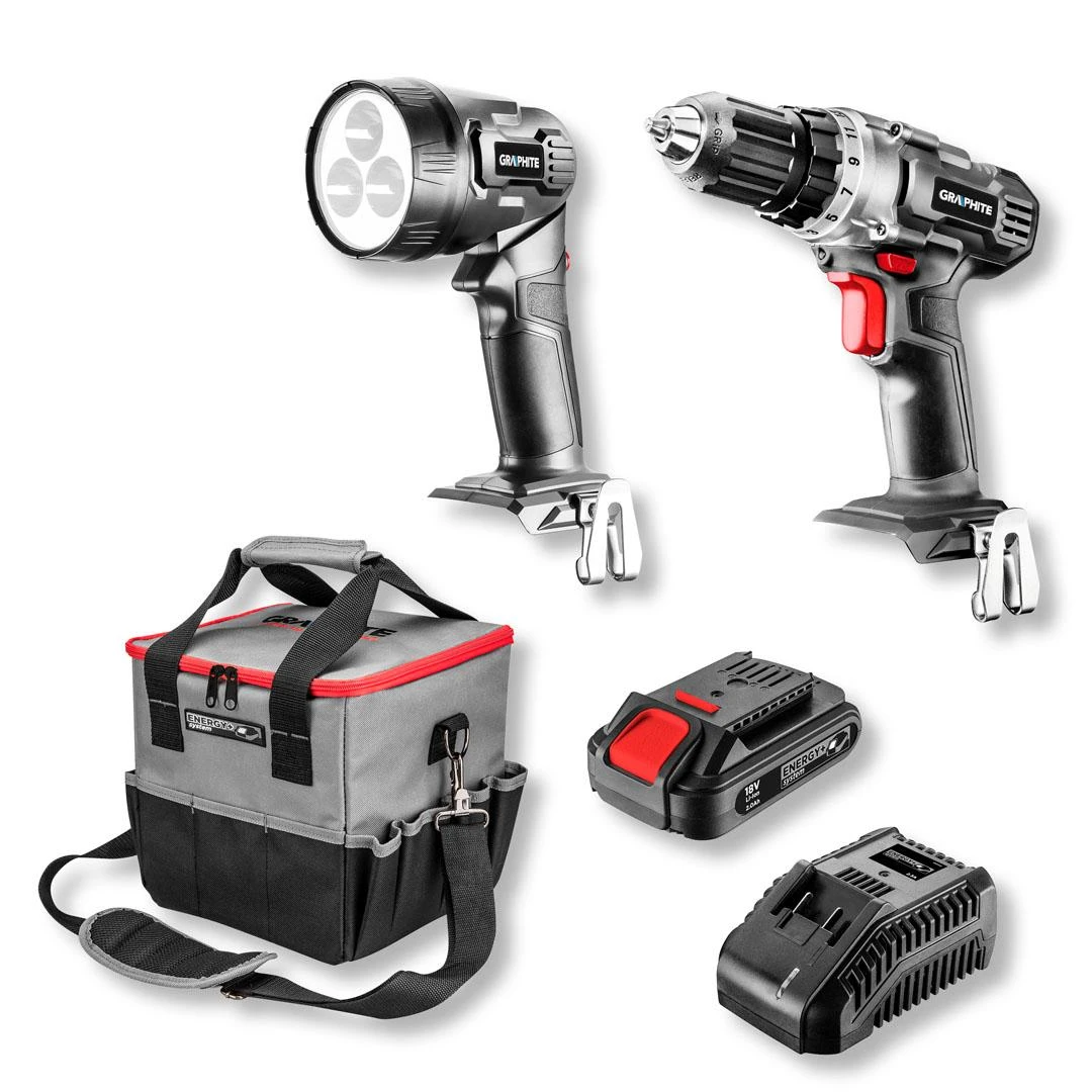 Akumuliatorinių įrankių komplektas 18V GRAPHITE 58G016
