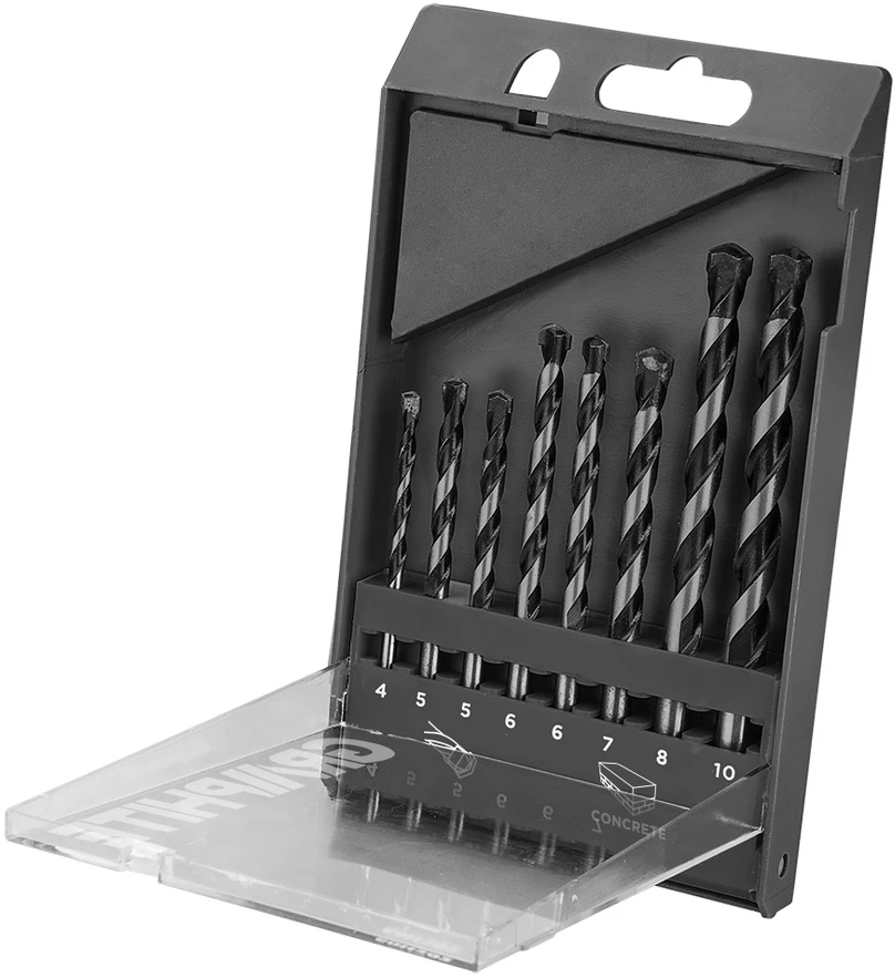 Grąžtas Graphite Rinkinys Betono grąžtų rinkinys, 8 vnt. - 4, 5, 5, 6, 6, 7, 8, 10 mm